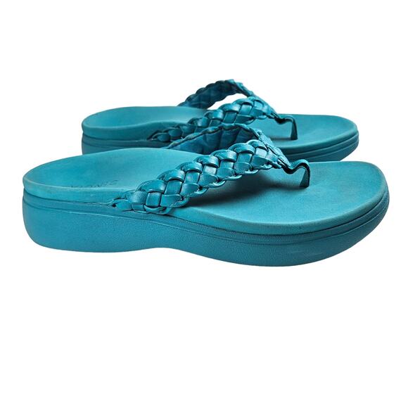 Vionic Shoes - Vionic Braided Platform Thong Sandals Kenji Lake Blue Women's 10 Summer Comfort